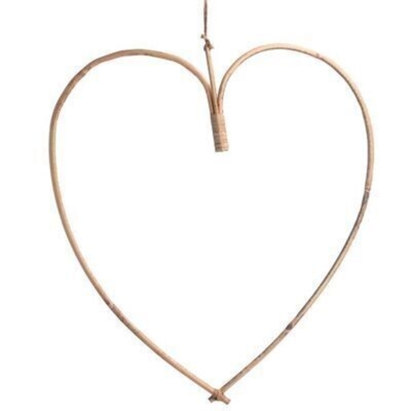 Bamboo Cane Heart Decoration By Gisela Graham Bamboo cane heart shaped hanging decoration. A lovely addition to your home for Spring and the perfect gift for Mothers day. By Gisela Graham.